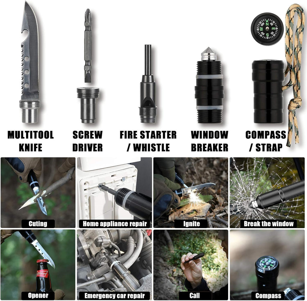 Survival Shovel Multitool with Carry Pouch, 180 Degree Folding High Carbon Steel Shovel S2204