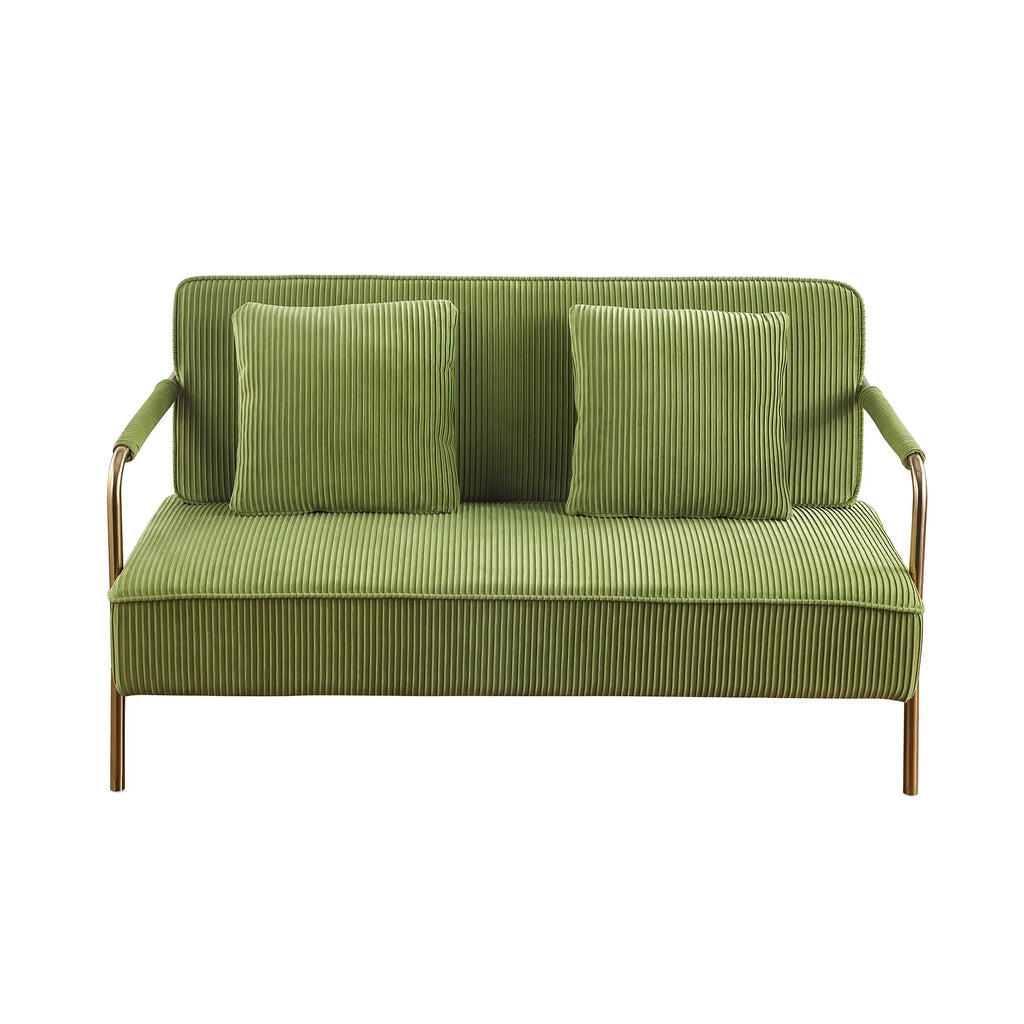 Olive Green Velvet Upholstered Loveseat P629
