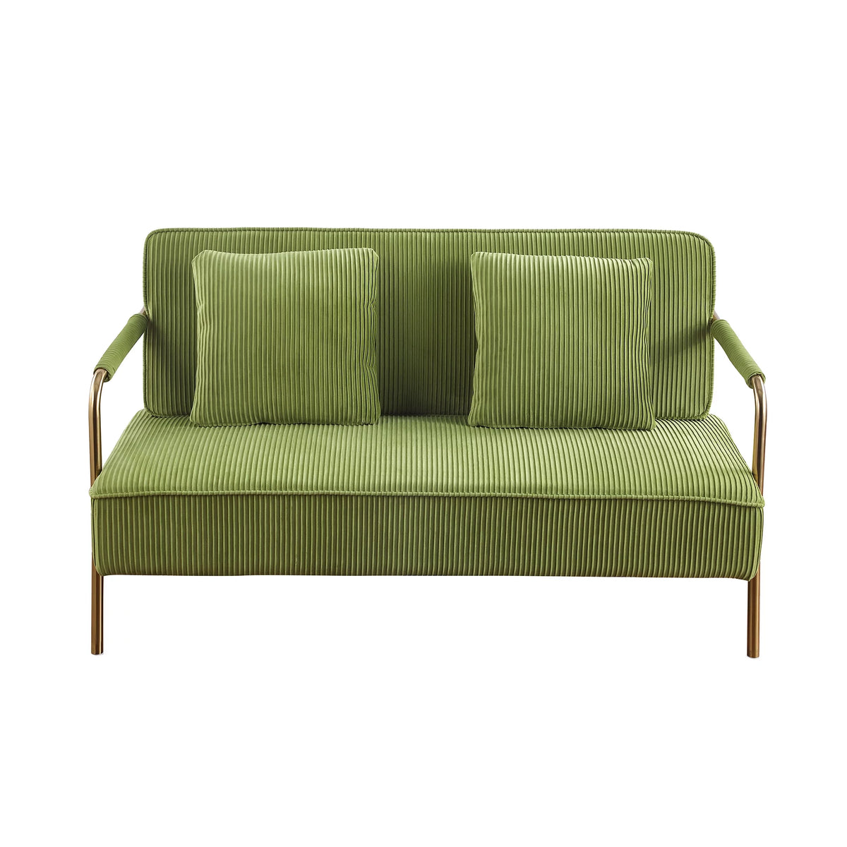 Olive Green Velvet Upholstered Loveseat P629