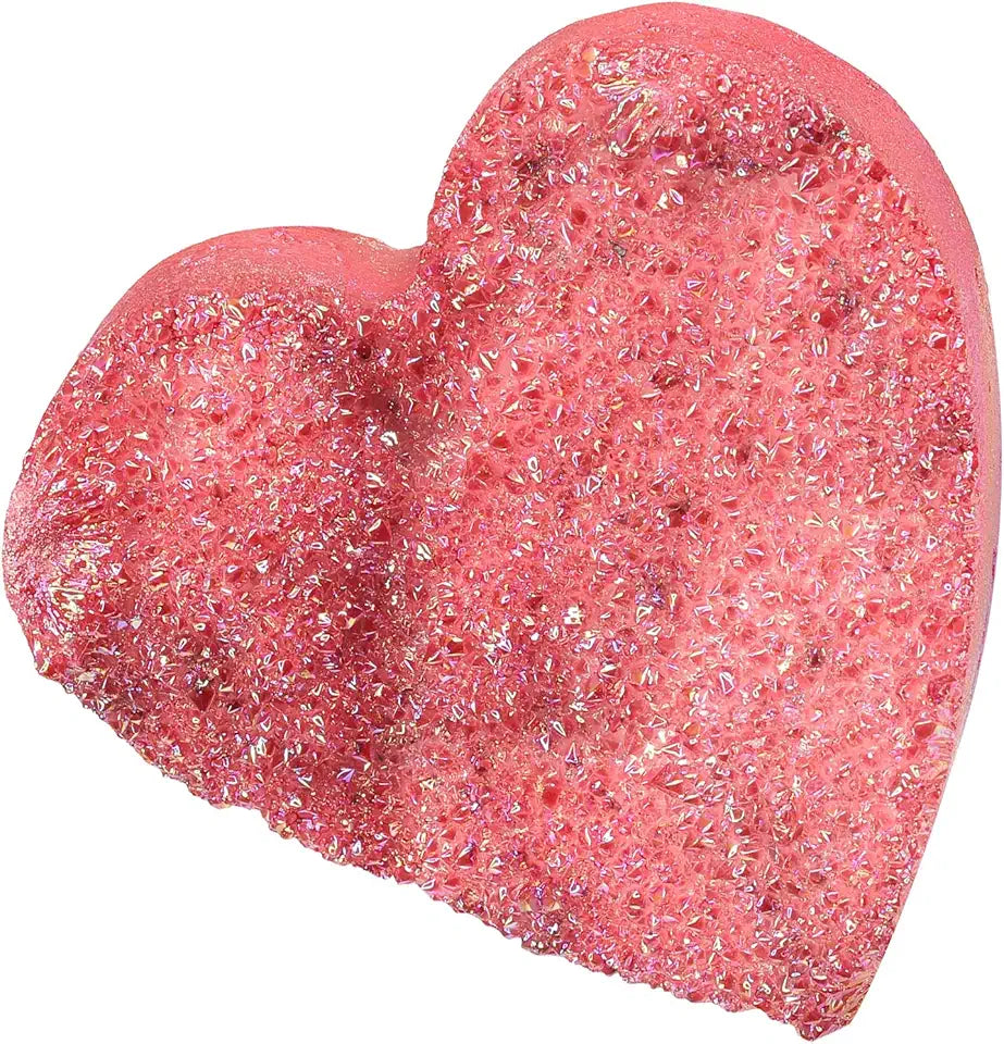 Heart Angel Aura Rock Crystal Cluster Handheld Mineral Specimen Healing Crystals Stone Decoration M4636