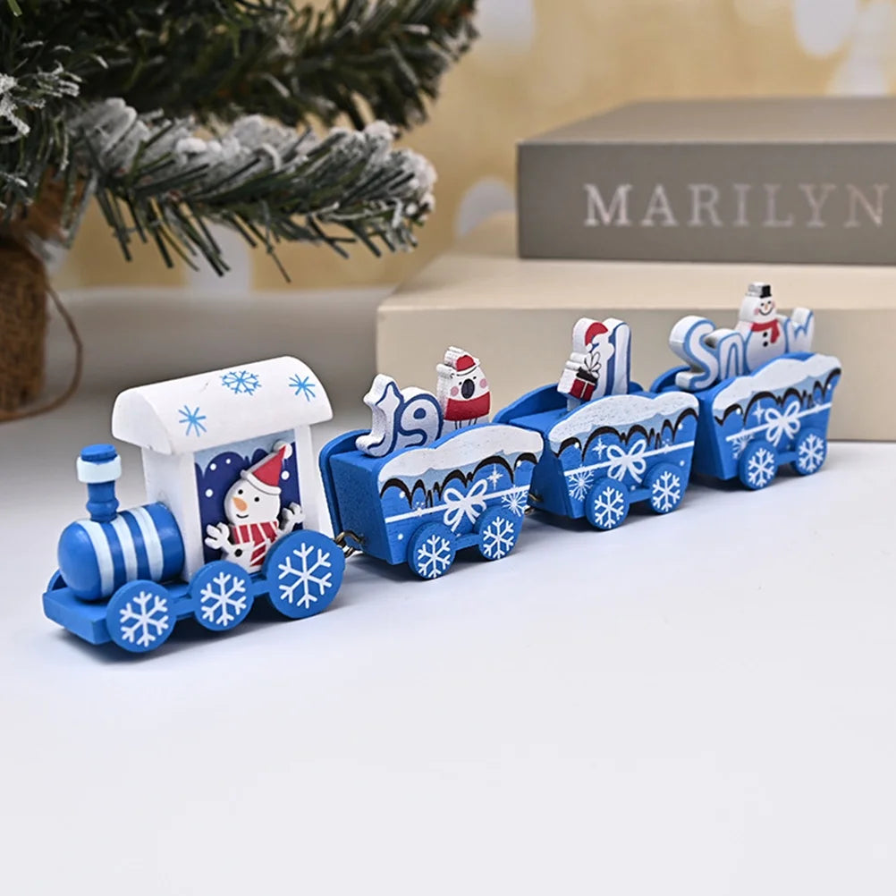 Christmas Wooden Train Playset 4 Boxes Q618892