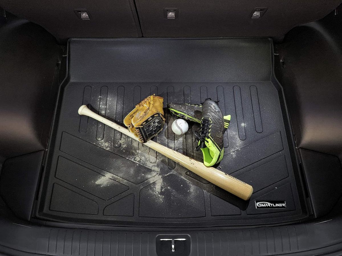 Black Custom Floor Mats 3 Rows and Cargo Liner Set A1260