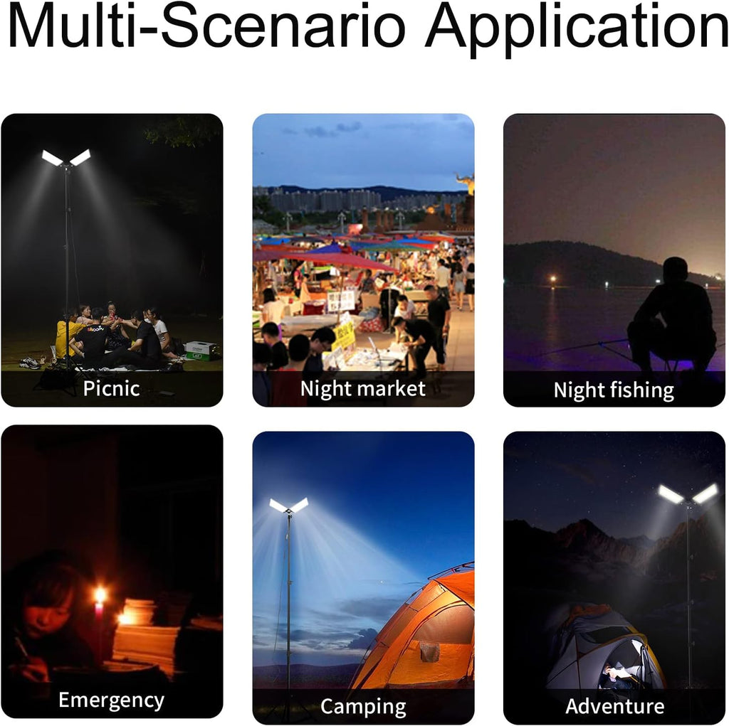 11200 Lumen Dual-Head Portable Tripod LED Work Light with Handbag F444083