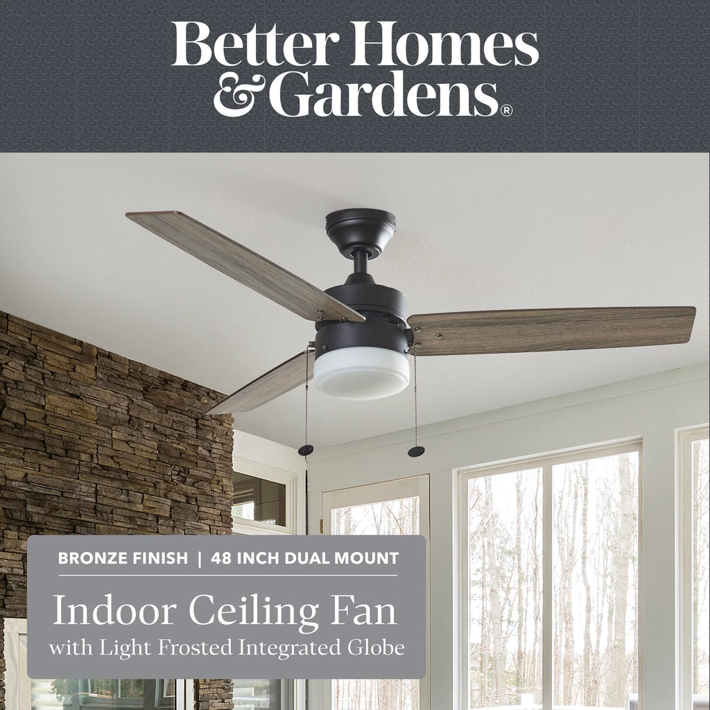 Bronze Indoor Ceiling Fan with Light I8215