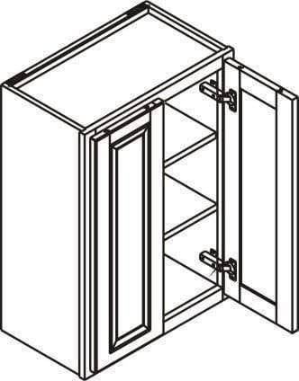 30 inch Wide Wall Kitchen Cabinet Dark Gray Inset Shaker Double Door T704