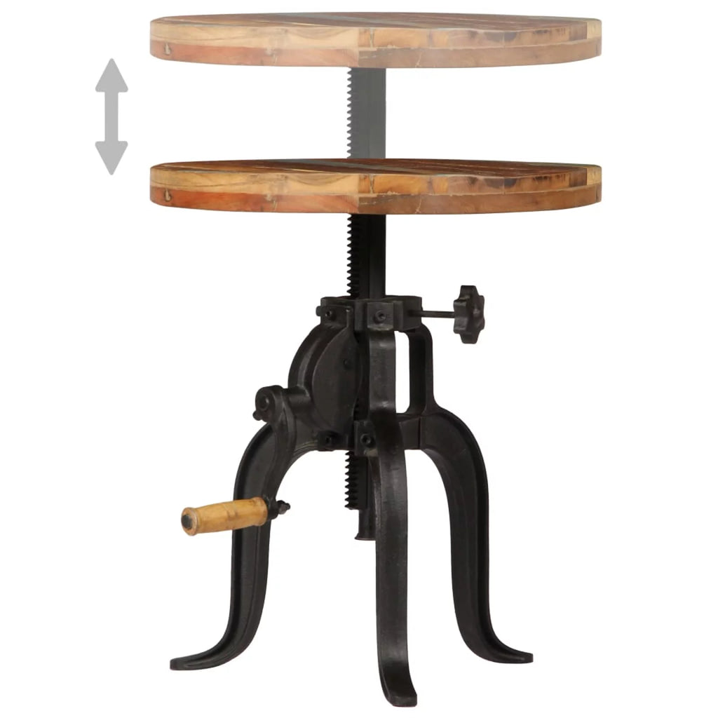 Solid Reclaimed Wood and Cast Iron Side Table O950095