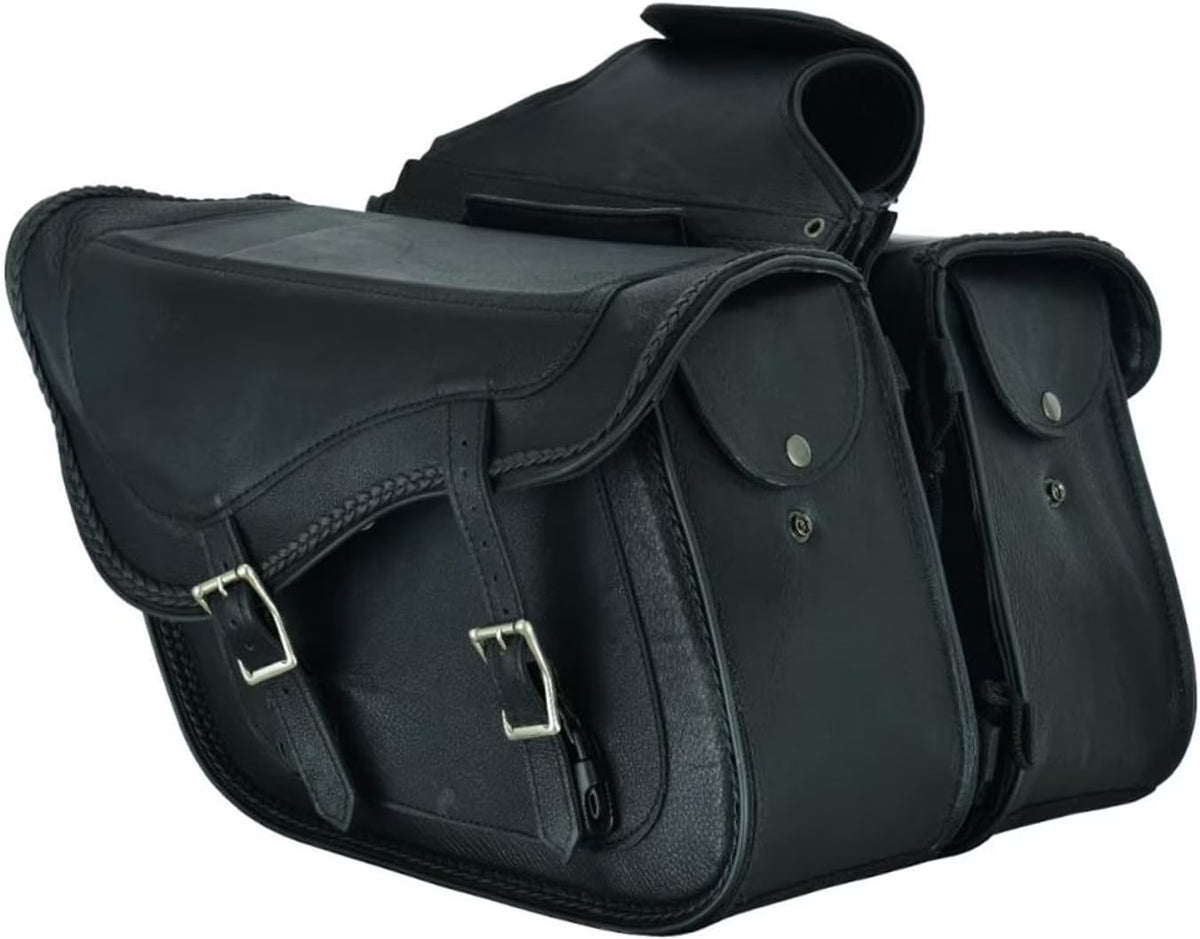 Motorcycle Saddle Bags Leather Luggage Bag Waterproof U627