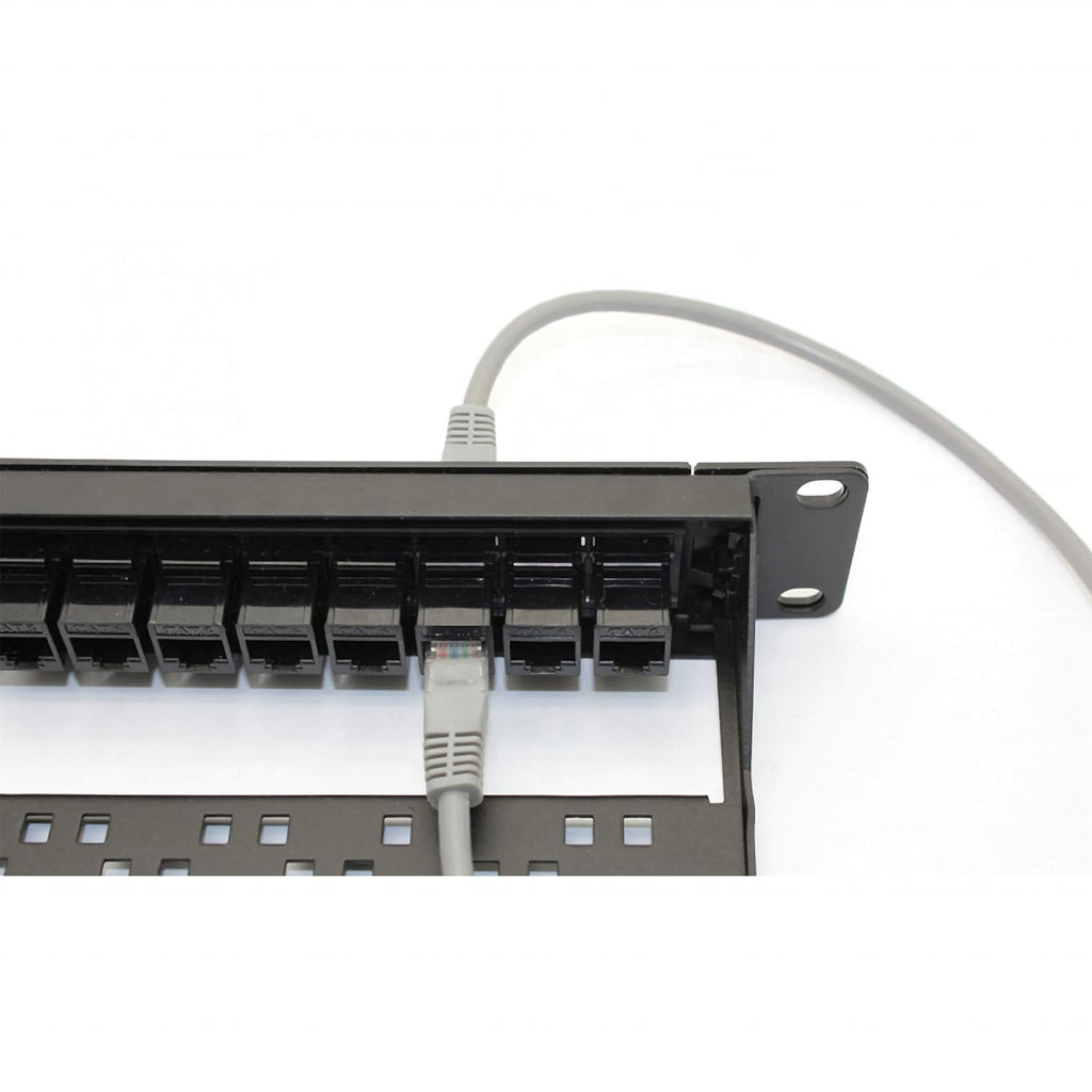 24 Port CAT6 Pass Through Coupler Patch Panel with Back Bar O815