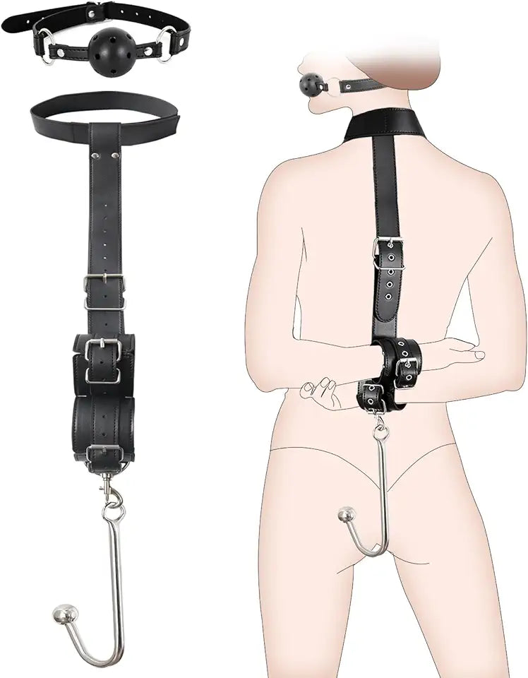 Anal Hook BDSM Sex Bondage Handcuffs Collar Ball Gag Adult Sex Toys W222