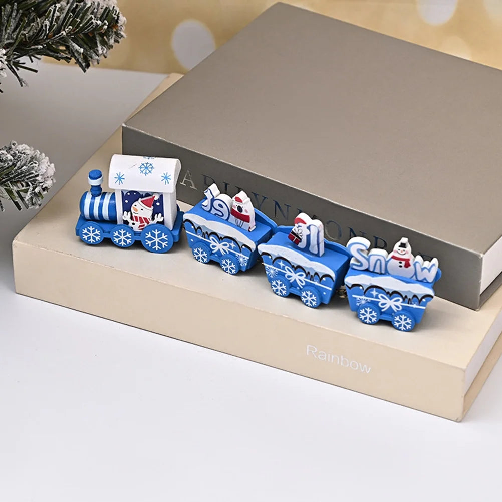 Christmas Wooden Train Playset 4 Boxes Q618892