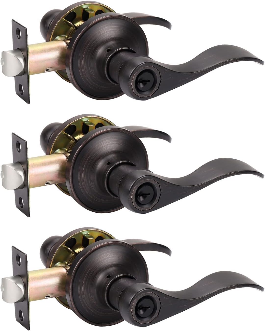 6 Pack Oil Rubbed Bronze Passage Door Levers G389410