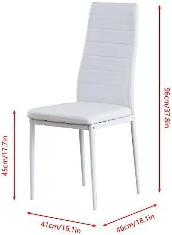 Grey Tempered Glass Dining Table Set with 2 White Faux Leather Chairs H67282