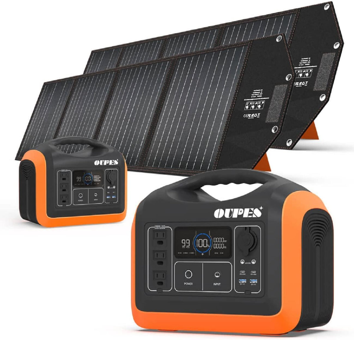 1200W Portable Power Station with 200W Solar Panel, 992Wh Battery, 3 AC Outlets L482713
