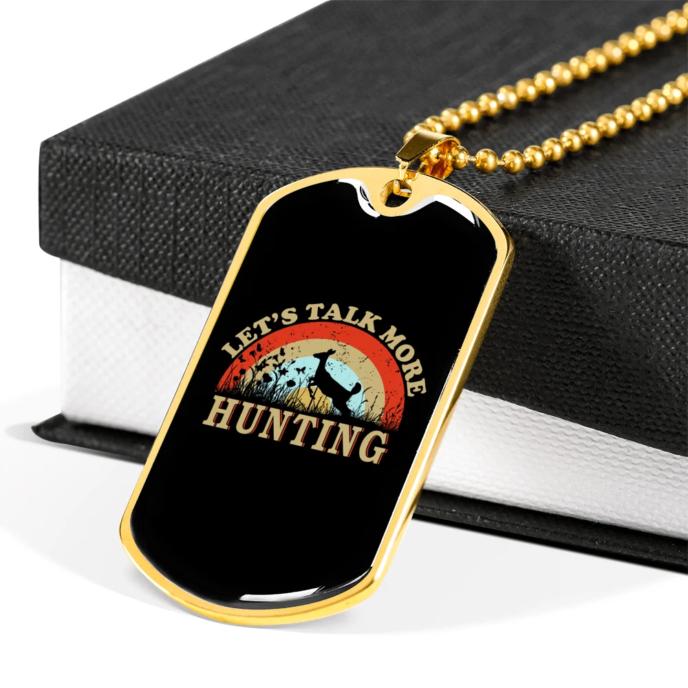 Stainless Steel or 18k Gold Dog Tag Necklace R397