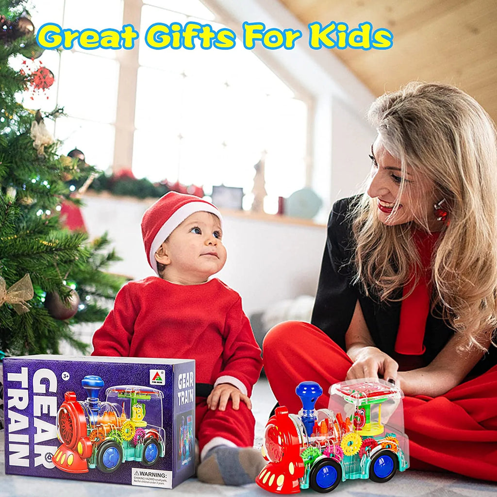Battery-Powered Baby Train Toy with Light and Music W26166