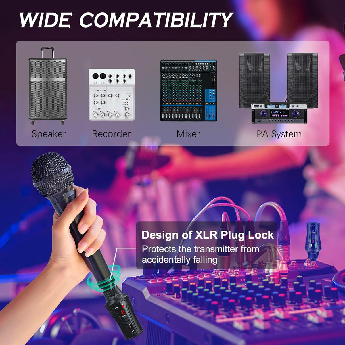 Wireless Microphone System with XLR Transmitter and 6.35mm Receiver R5616