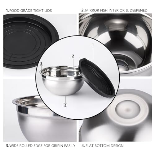 26 PCS Stainless Steel Nesting Black Mixing Bowls Set L87092