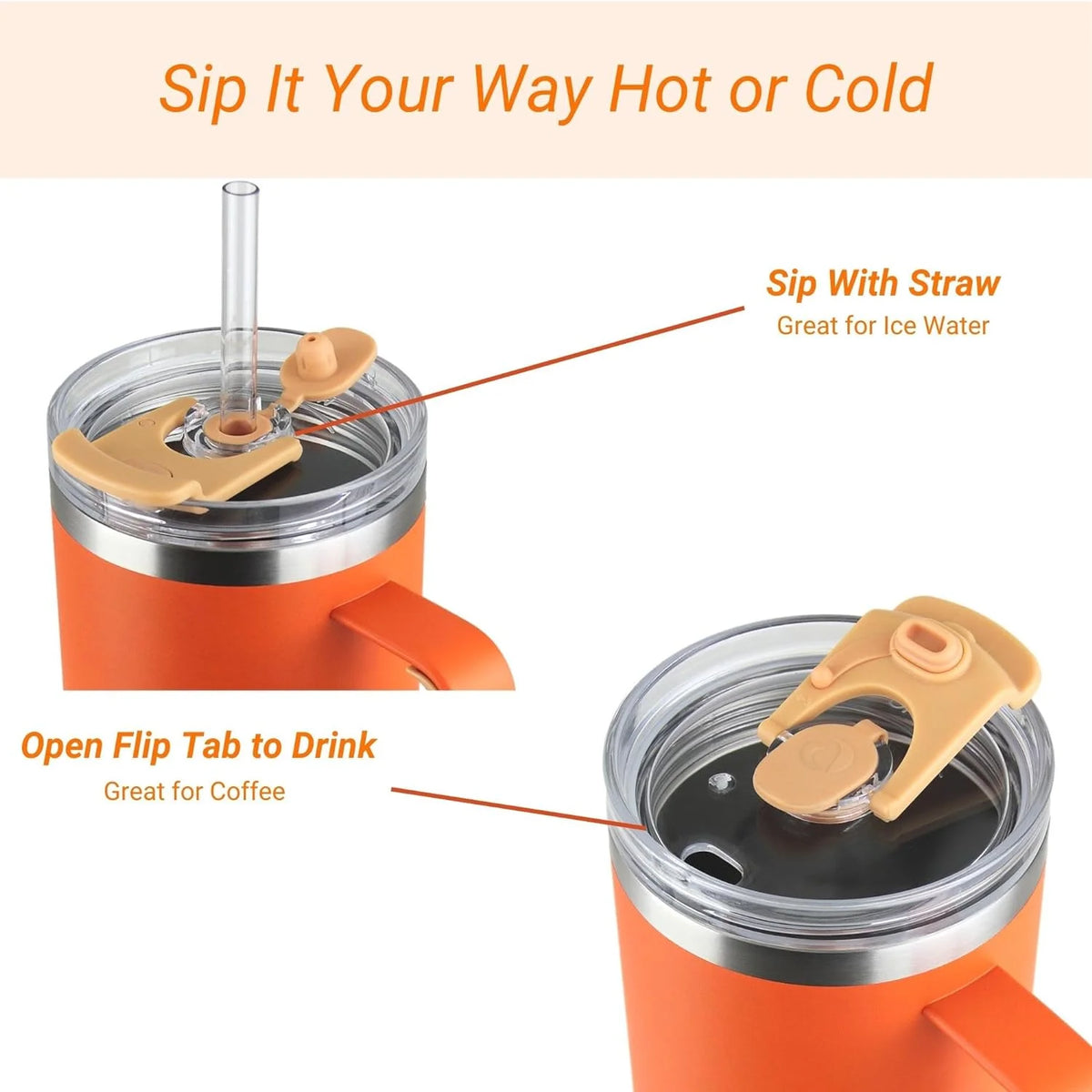 40oz Vacuum Insulated Stainless Steel Tumbler with Handle P526036