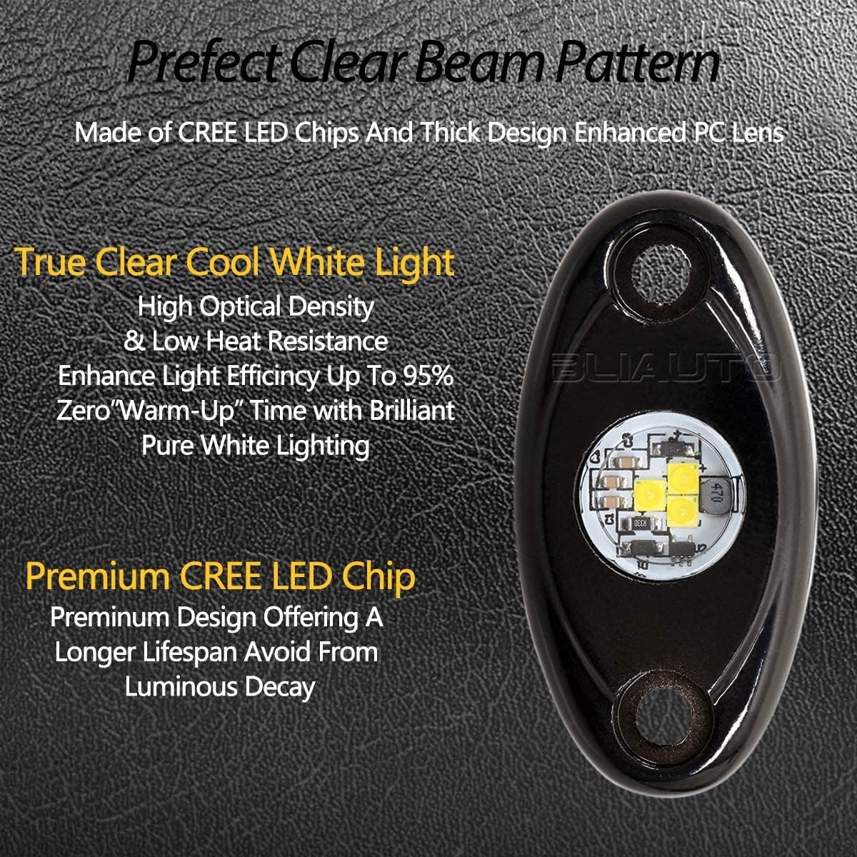 White LED Rock Lights 12 Pods F33203