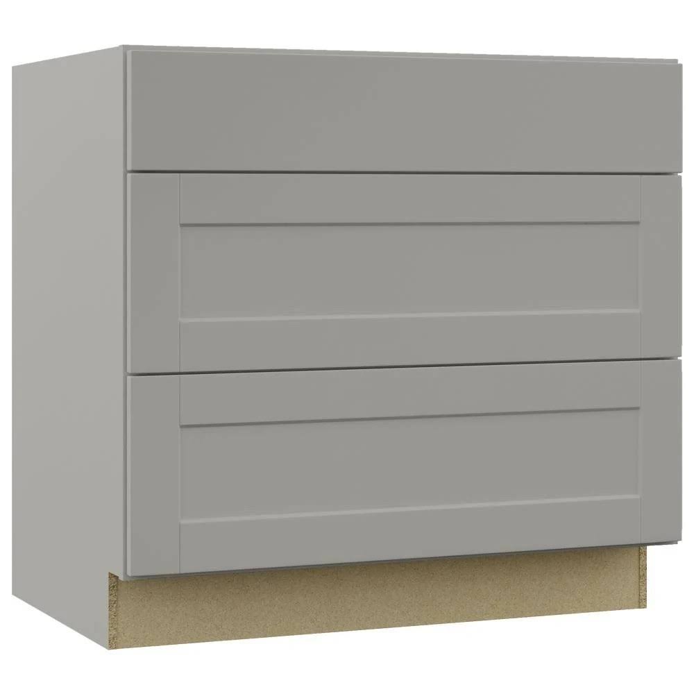 Dove Gray Pots and Pans Drawer Base Kitchen Cabinet (36 in. x 34.5 in. x 24 in.) C3024