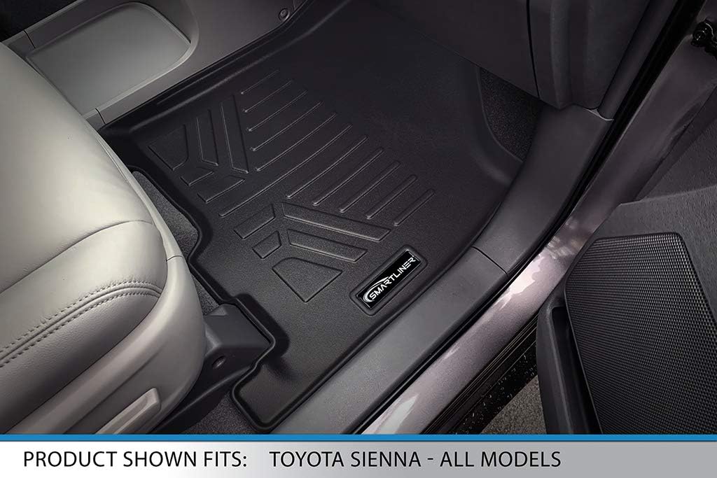 Black Custom Floor Mats 3 Rows and Cargo Liner Set A1260