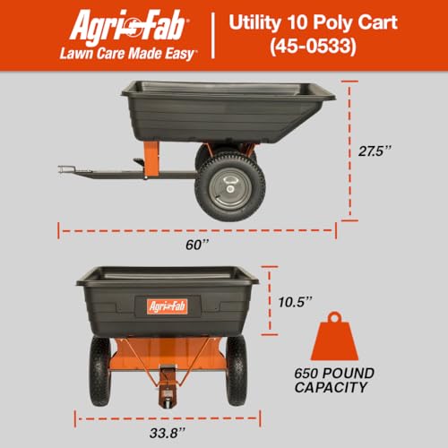 650 lbs Tow Behind Poly Dump Cart L13813