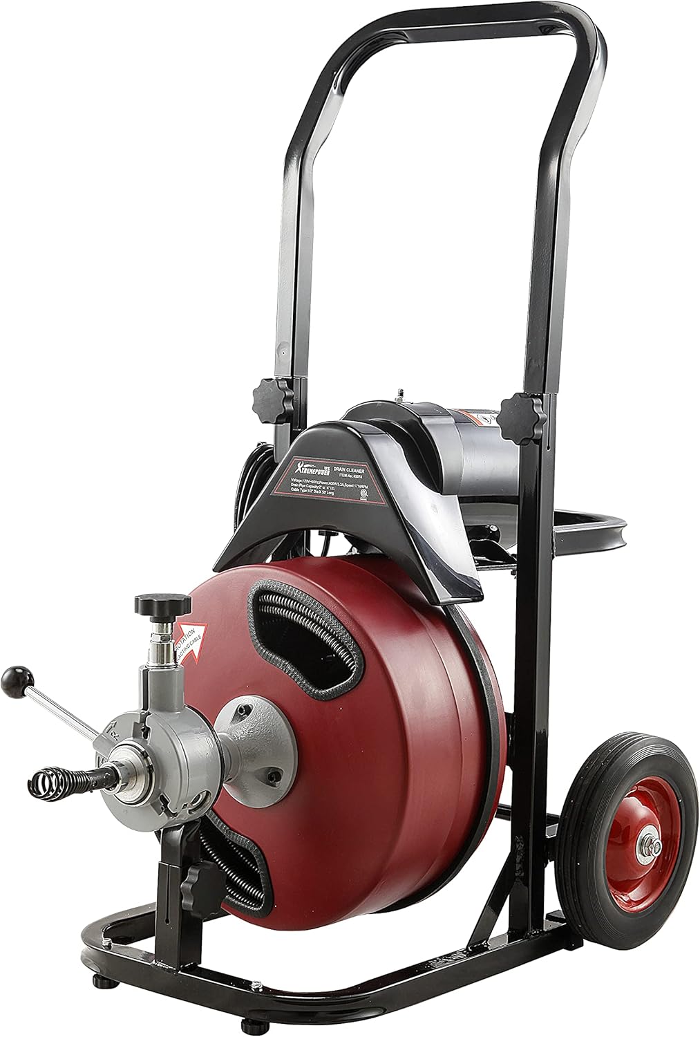 50-Feet Long 1/2 Cable Drain Auger Cleaner with Cutter Set & Foot Switch V180408