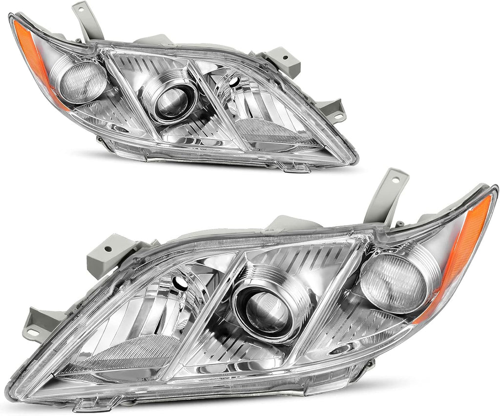 Chrome Housing Amber Reflector Clear Lens Headlight Assembly B9998