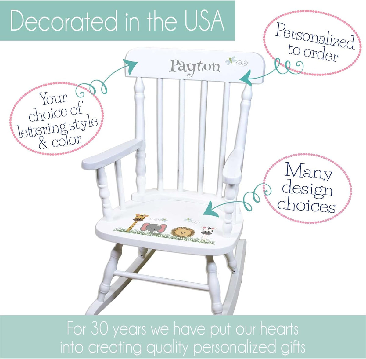 White Childrens Rocking Chair T54240