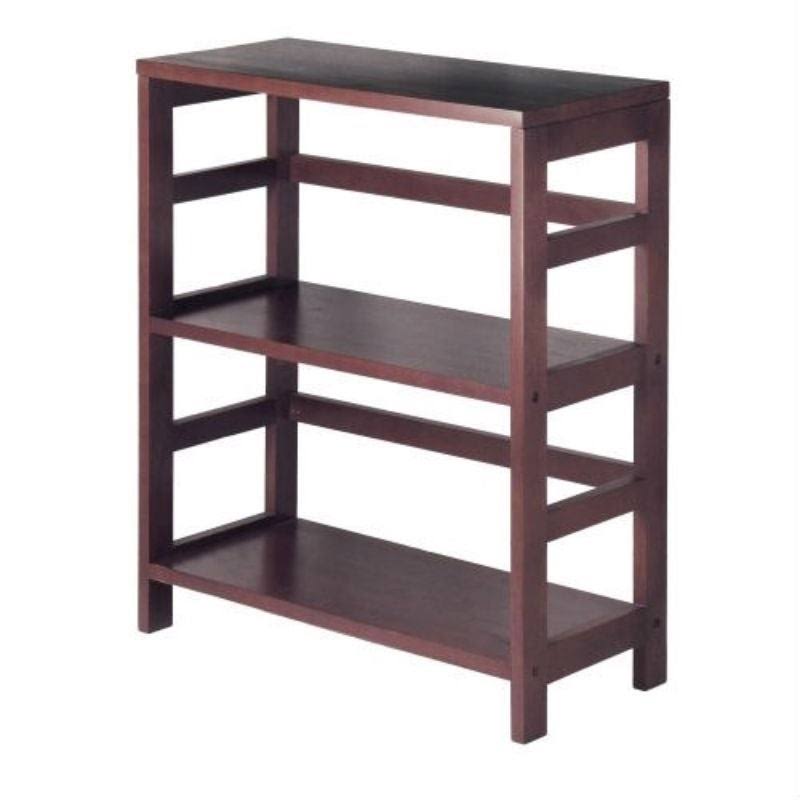 3-Tier Bookcase Storage Shelf in Espresso Wood Finish B3745