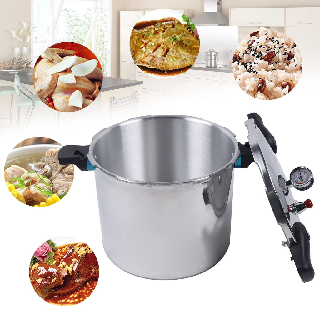 22L Explosion-proof Aluminium Pressure Cooker Canner Pot B5933