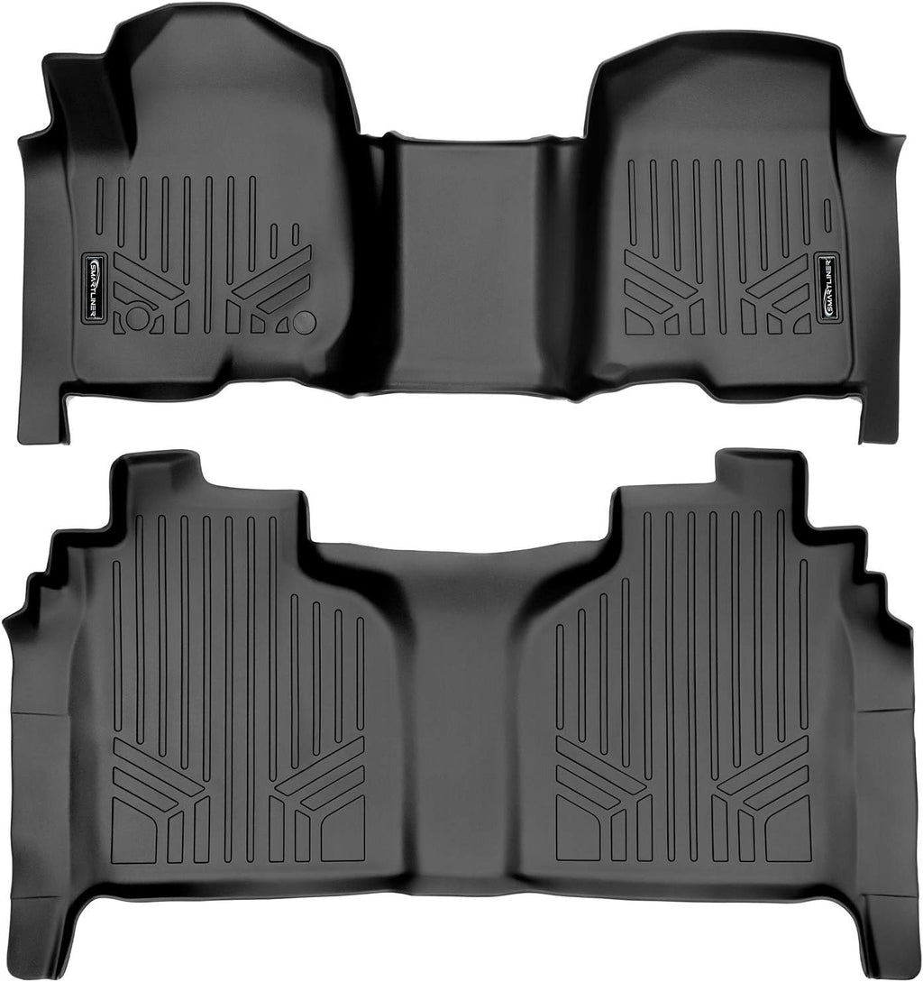Black 2 Row Floor Mat Set for Crew Cab with Bench Seat X8979