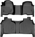 Black 2 Row Floor Mat Set for Crew Cab with Bench Seat X8979