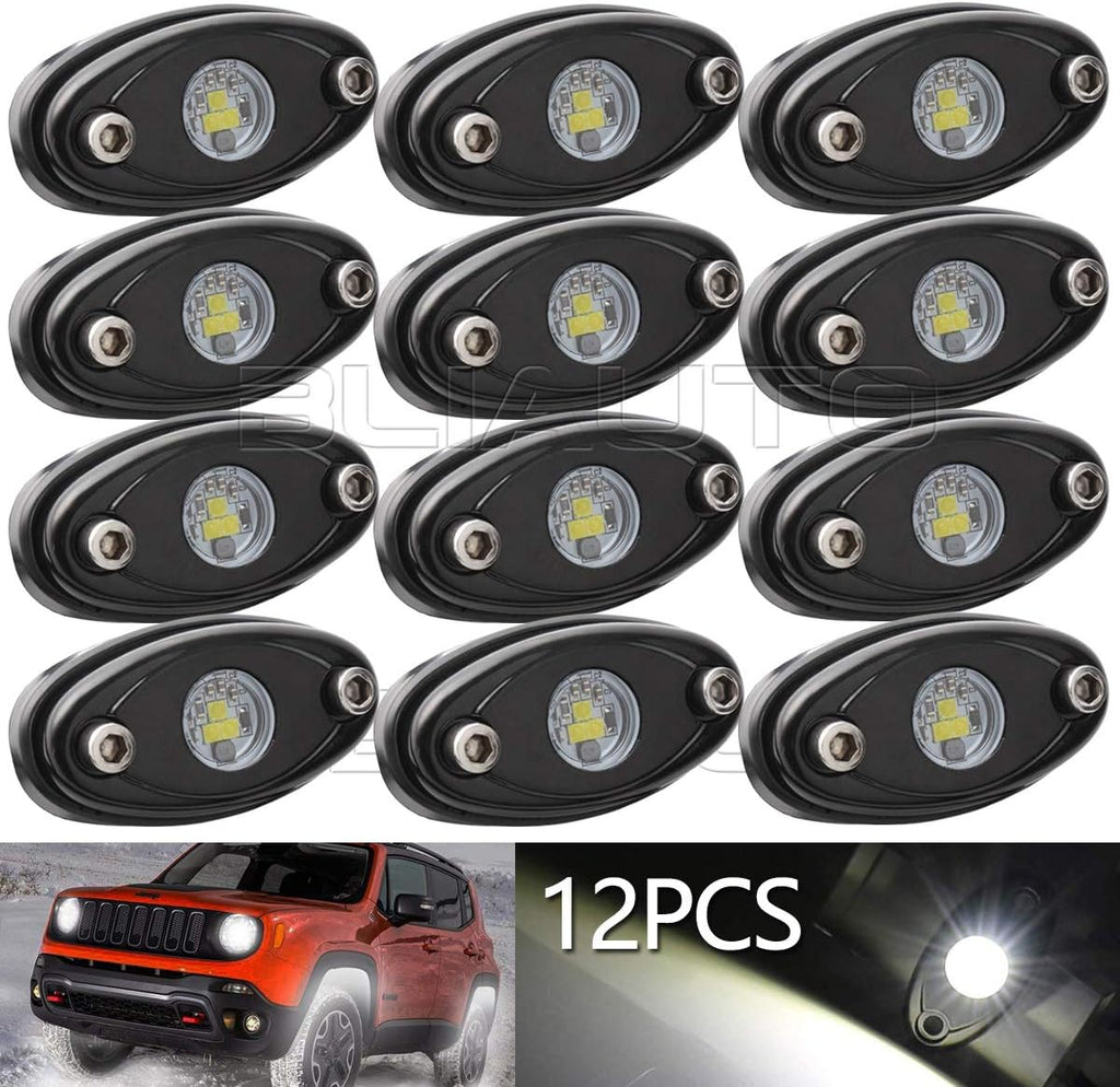White LED Rock Lights 12 Pods F33203