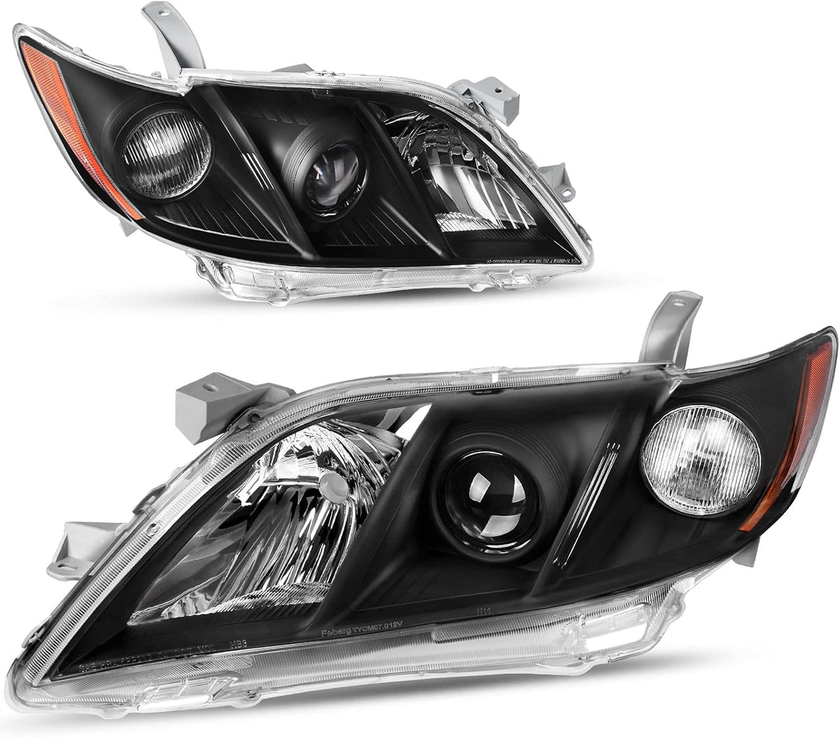 Chrome Housing Amber Reflector Clear Lens Headlight Assembly B9998