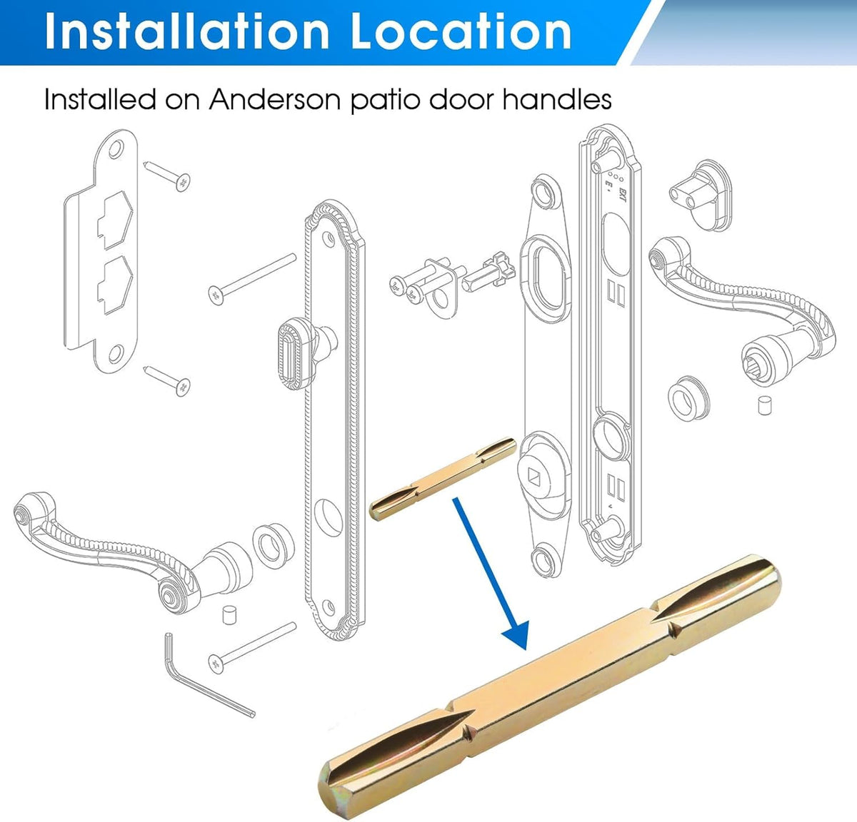 3-3/4 in Door Spindle for Patio Doors N409582