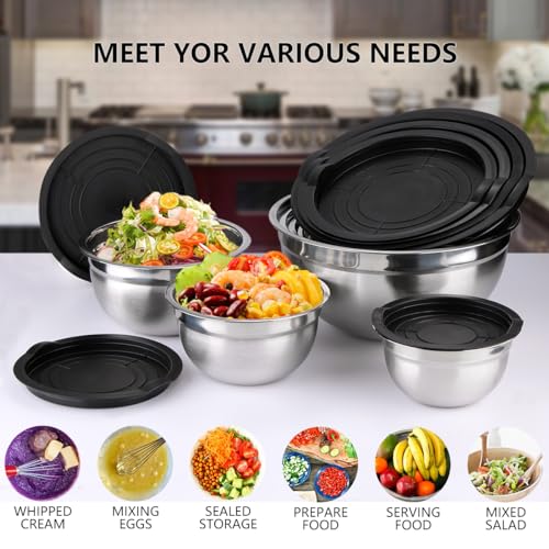 26 PCS Stainless Steel Nesting Black Mixing Bowls Set L87092
