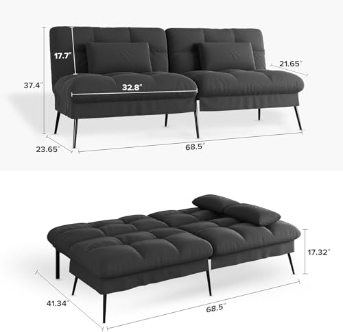 Black Convertible Sofa Bed V4121