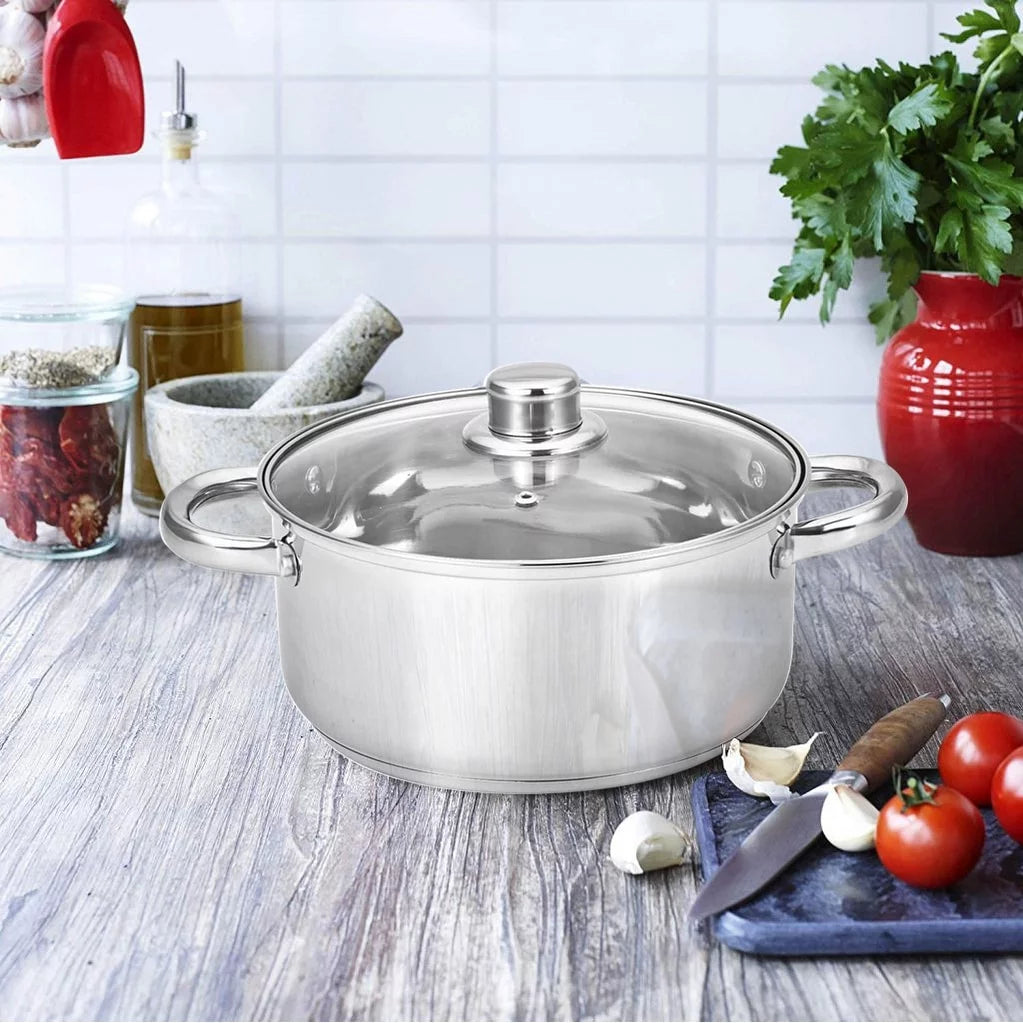 5-Quart Stainless-Steel Dutch Oven with Glass Lid H39859