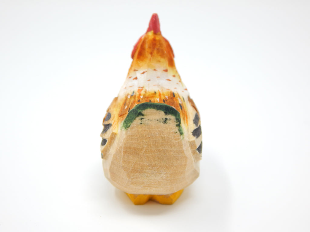 Brown Hen Handmade Wooden Chicken Carved Ornament K4171