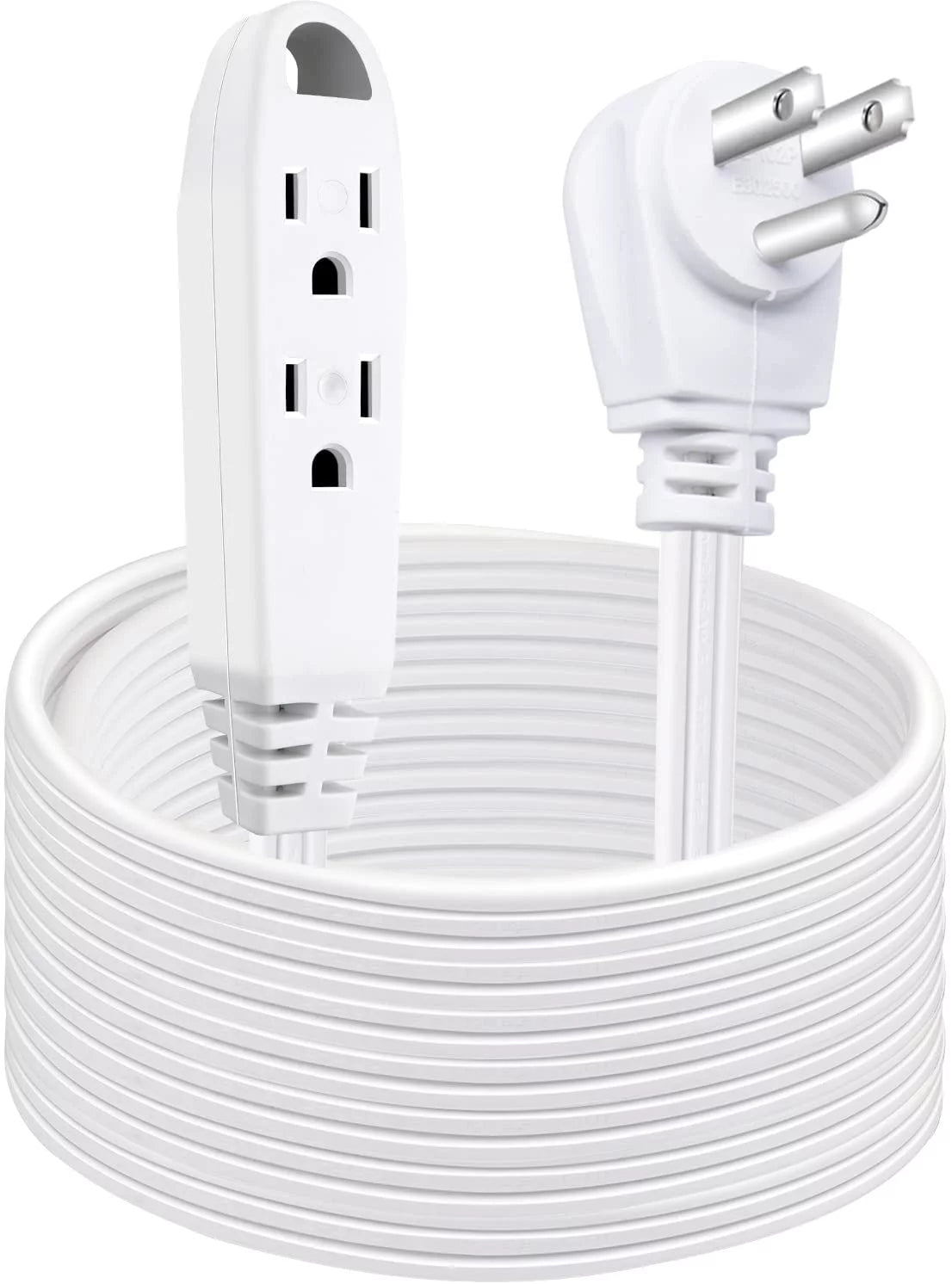 25 Feet 3 Outlet Extension Cord White 1 Pack Z85027