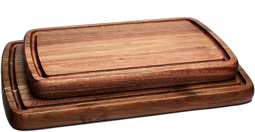 Acacia Wood Cutting Board Set of 2 with Juice Groove T235326