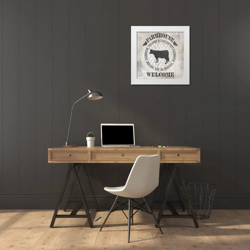 White Modern Wood Framed Museum Art Print O965