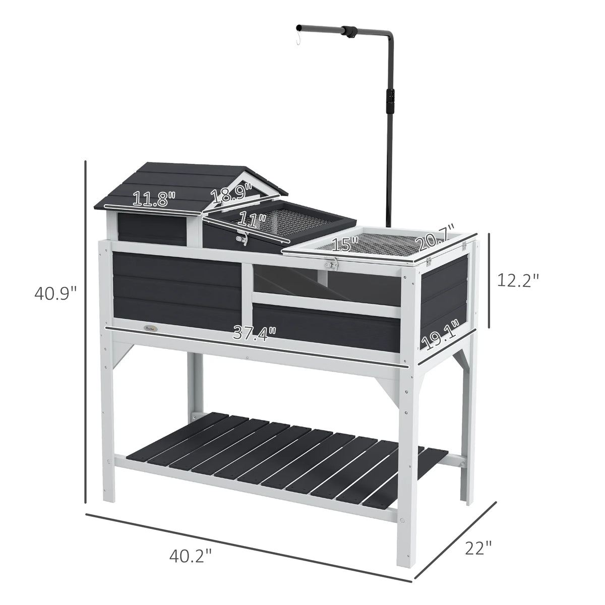 Gray Tortoise Habitat with Adjustable Lamp Holder T902656