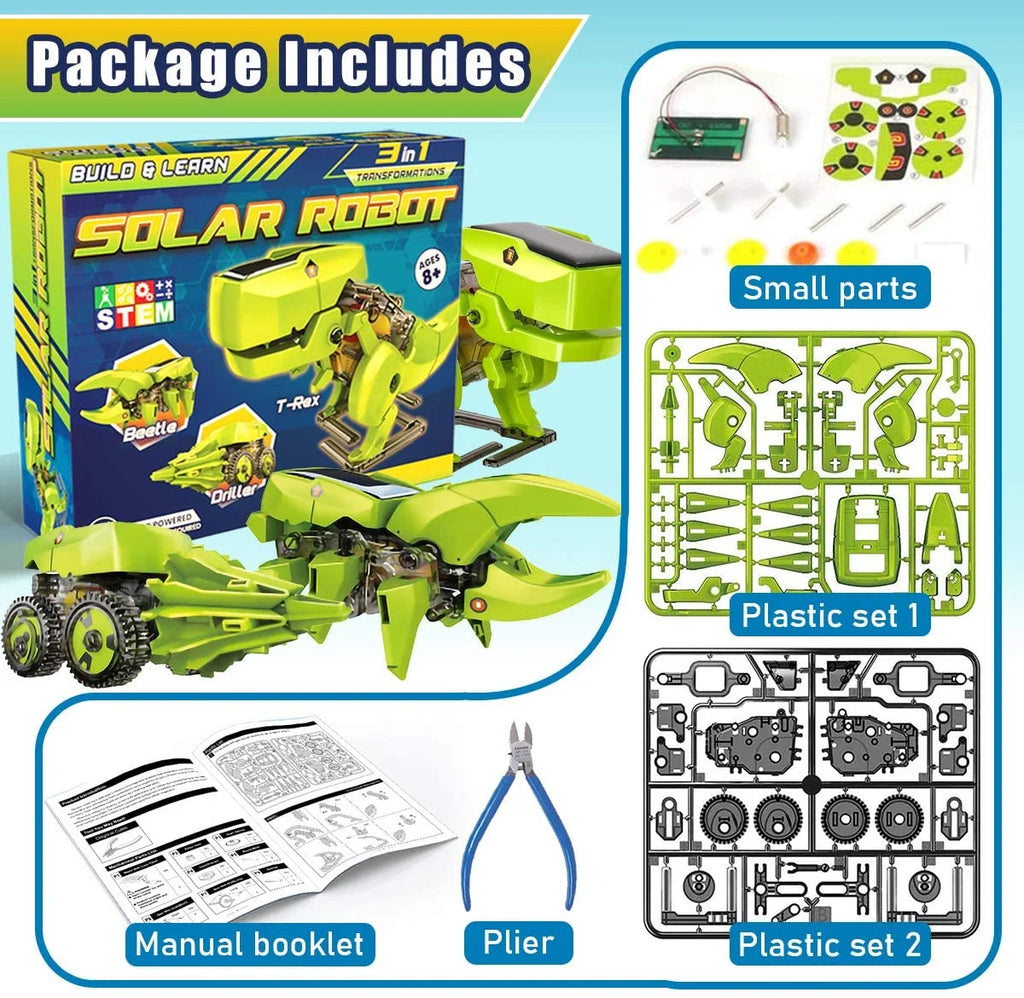 STEM Robot Building Toy Science Kit 3 in 1 Solar Dinosaur Desk Robot L689067