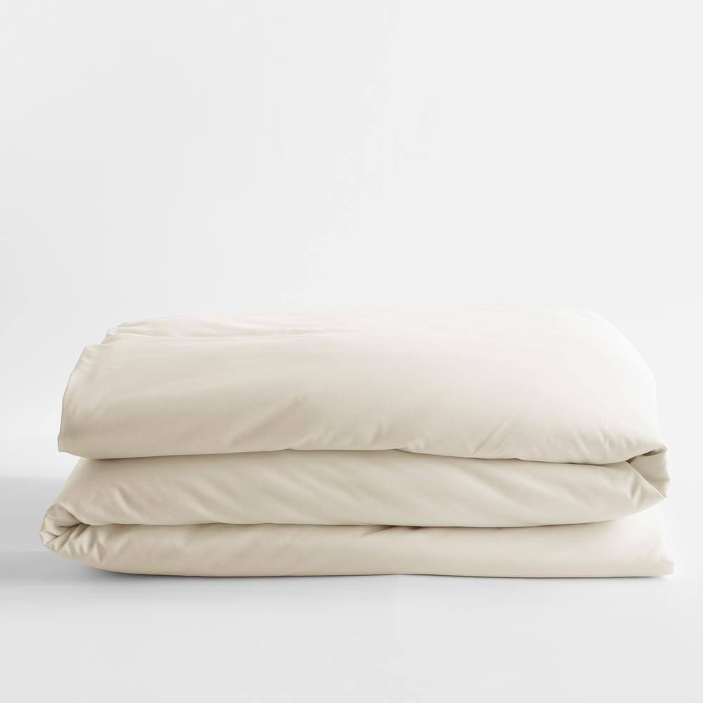 Organic Ivory Solid Sateen King Duvet Cover K739041