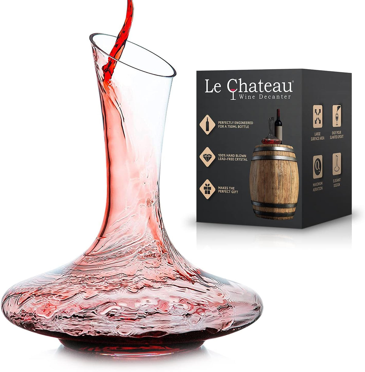 Red Wine Decanter Aerator Crystal Glass Wine Carafe Full Bottle Wine Pitcher I624
