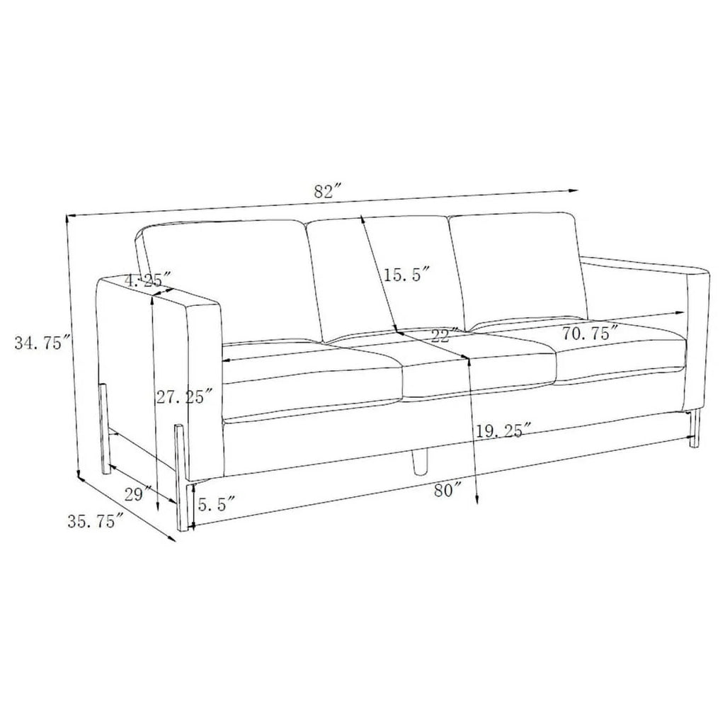 Sage Upholstered Fabric Sofa with Track Arms N666926