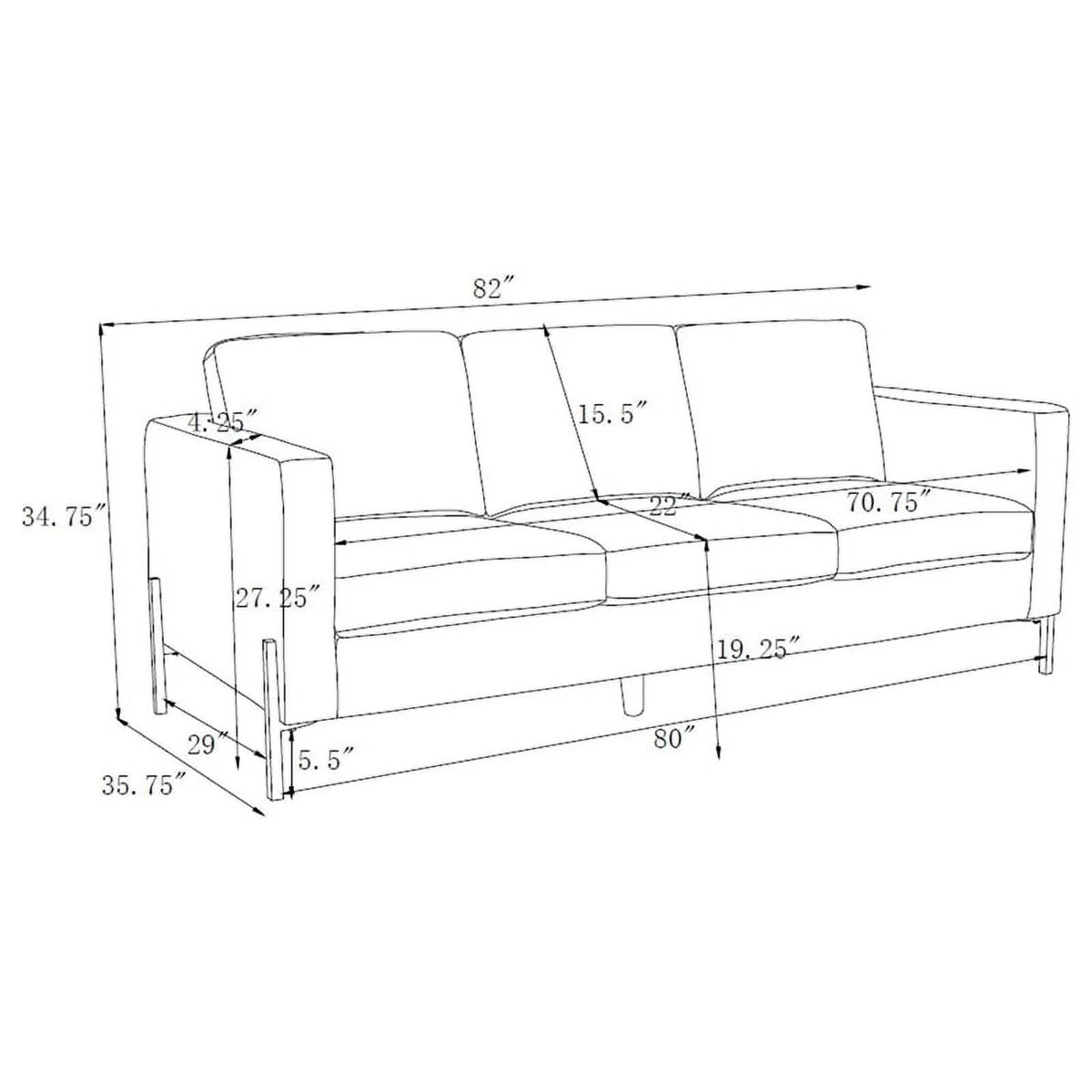 Sage Upholstered Fabric Sofa with Track Arms N666926