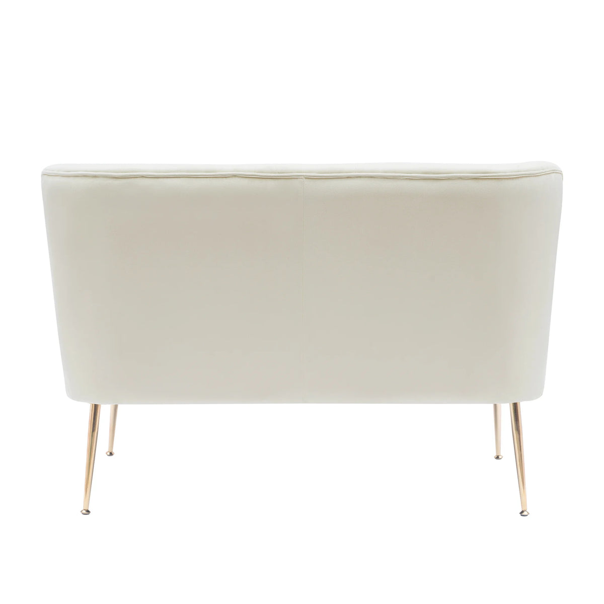46" Wide Ivory Velvet Upholstered Love Seat Sofa Q2020